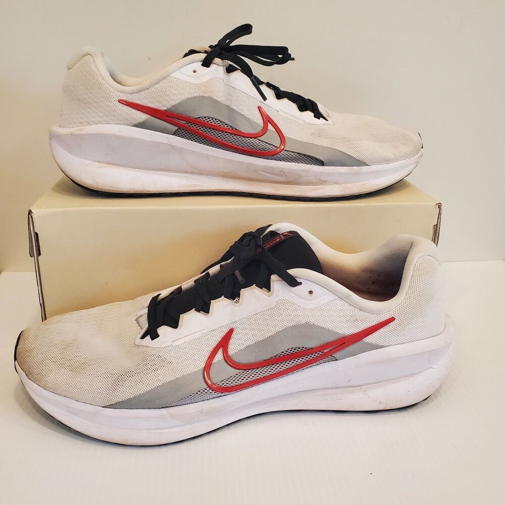 Nike Downshifter 13 White Fire Red Men's Size 14 Running Sneakers  - FD6454-104
